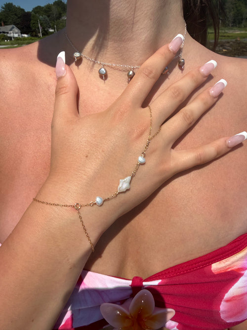 Celeste Pearl Handchain